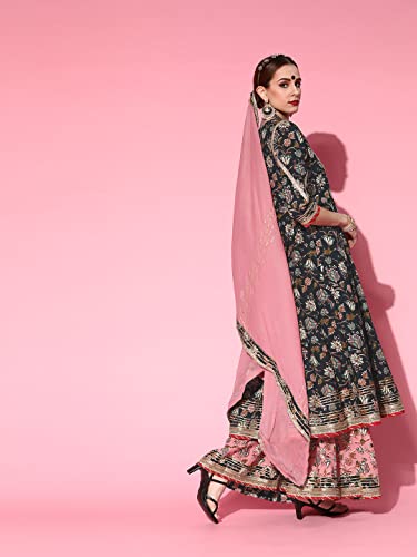 Image of ishin Women Cotton Blend Salwar Suit Set