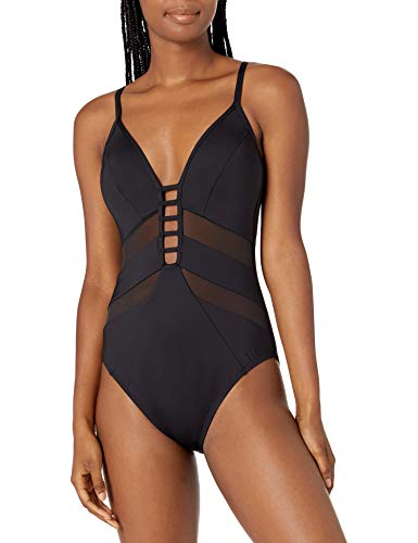 Kenneth cole new york women's lattice front push up mio one piece…