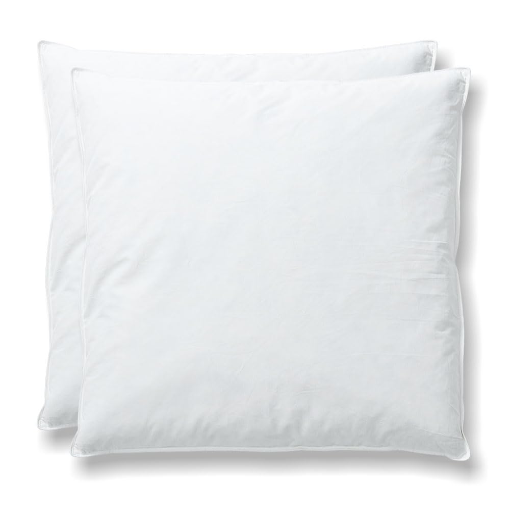 Federkissen Set Lara, Kopfkissen 80x80 cm weiß mit optimaler Stützkraft für den Kopf- und Nackenbereich, hergestellt aus Federn & Daunen, Made in Germany, 2er Set Daunenkissen