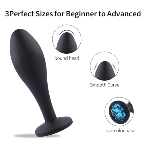 Jeweled Anal Plugs 3 Piece Training Kit Adult Sex Toy Set - Image 2
