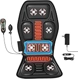 KNONNETD Back Massager for Chair, Massage Seat Cushion with Heat, Lumbar Traction, 6 Vibrating Motors Massager Chair Pad for Full Body Pain Relief, and Home Use