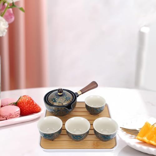 Juego portátil de té en casa con tetera automática de cerámica y taza incluida 7