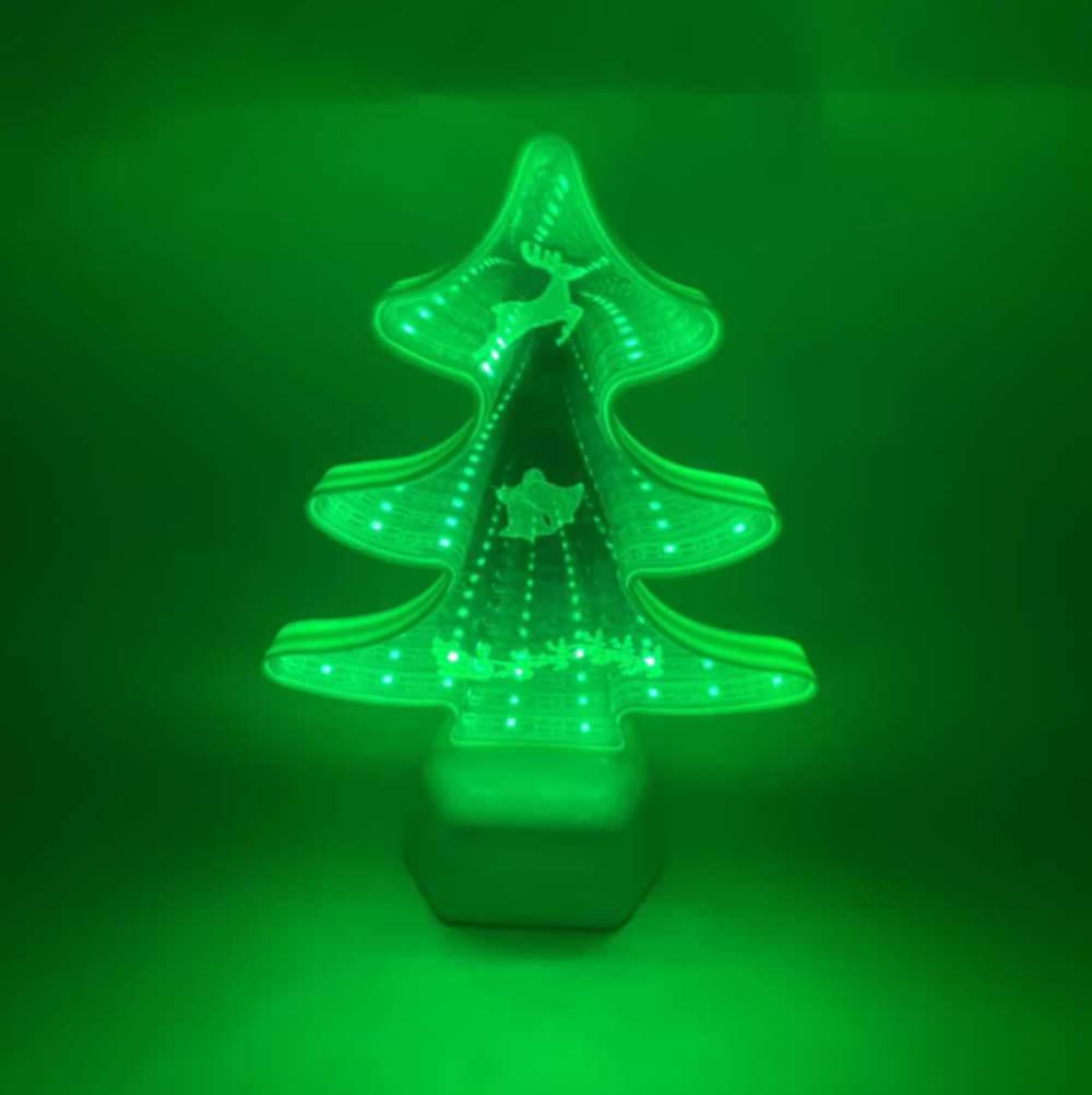 HULA Mirror Tunnel Night Light, 3D Tunnel Lights Tunnel Night Light Tunnel Neon Night Lamp for Christmas Party (Coconut Tree)