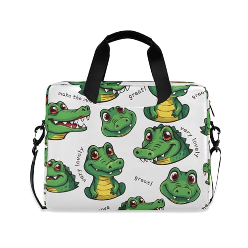 Funda para laptop ALAZA con estampado de cocodrilo verde miniatura 1