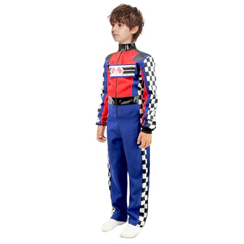 Disfraz completo de piloto de autos para niño talla L miniatura 5