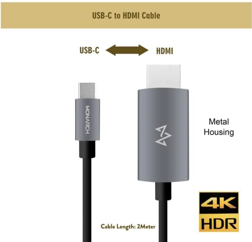 Monarch Gadgets & Accessories USB-C TO HDMI CABLE Compatible with MACBOOKS AND TYPE-C DEVICES - Image 2