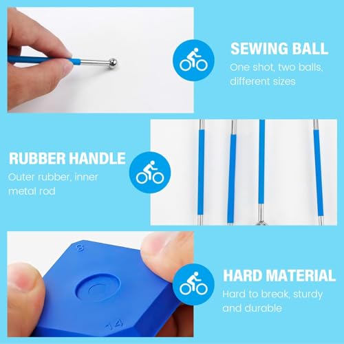 9-teiliges Werkzeug Schaber Kit Fugenglätter Set, 4 Metallkugel Fugenabzieher und 5 Silikon Abzieher, zur Renovierung von Fliesenfugen in Küche und Bad