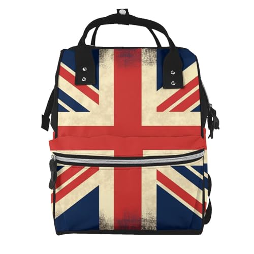 QSMJKLD UK Flag Diaper Bag Changing Pad, Pacifier Holder -