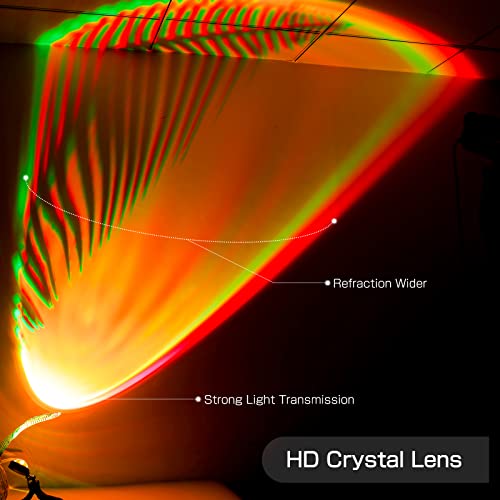 COLWINKU Sunset Lamp Projector Multicolor Changing LED Projection Lamp,Switch Button and APP Control 360° Rotating Romantic Vision Mood Light Suitable for Photography, Selfie, Living Room Decoration - Image 2