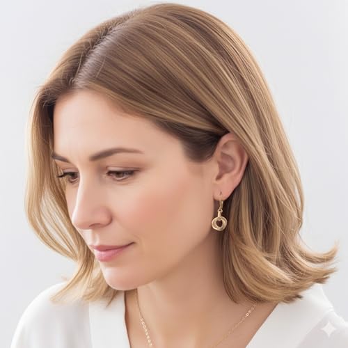 Classic 14K Gold‑Filled Leverback Dangle Earrings - Lightweight Nickel‑Free Hypoallergenic Design - Secure Clasp, USA Crafted, Everyday Dressy Minimalist Design - 1.25" L / 0.75" Drop / 0.5" W2