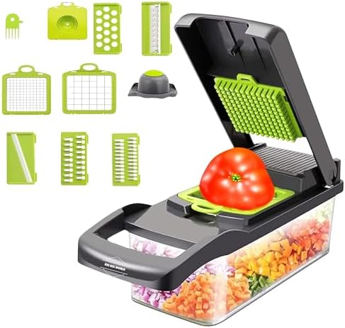 قطاعة خضروات 12 في 1 من بي بي دبليو - محضر طعام متعدد الوظائف مع ...