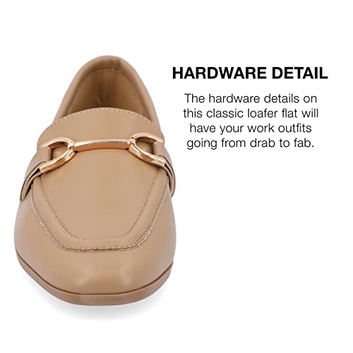 Image of Journee Womens Mizza Loafer Slip On Square Toe Dress Flats