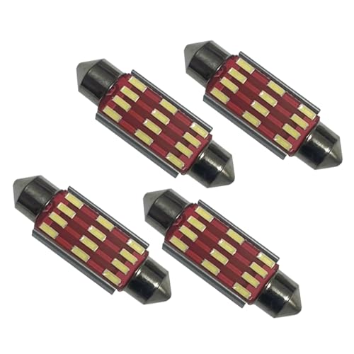 Luminuti 1 Pack 4 Pcs 6418 Led Bulb 4014 1.53in Led Dome Light,12v 7000k 4014 Led Dome Light Bulb,Used For Car(White 4 pcs)