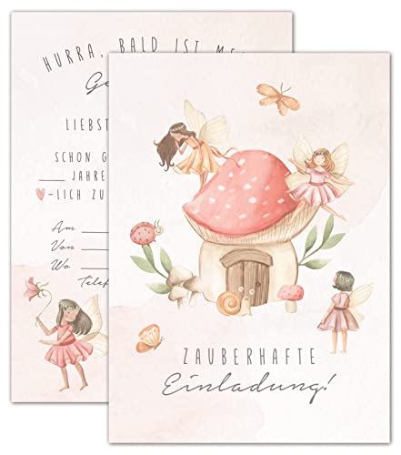 double critical Lemmami Papeterie Einladungskarten Kindergeburtstag Mädchen DIN A6 Einladung Geburtstag Mädchen Elfe Fee Geburtstagseinladung Geburtstagsfeier