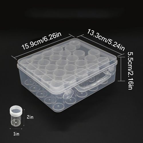 Image of 30 Grids 5D Diamond Painting Box Portable Clear Storage Containers With Label Stickers and Lids for Beads Seeds Glitter Rhinestones Jewelry Diamond Dots Crafts DIY Accessories(30 Jars)