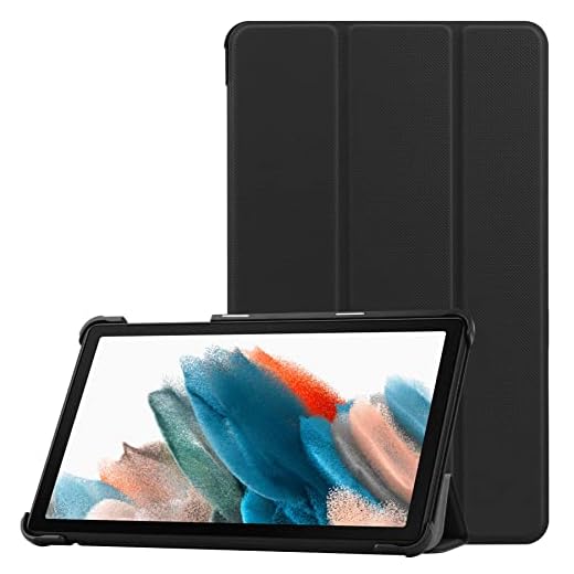 VOVIPO Samsung Galaxy Tab A8 10,5 tum fodral, ultra slim cover trifold stand hårt skal fodral för 10,5 tum Galaxy Tab A8 2021 SM-X205/X200-svart