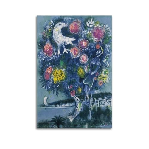 シャガール ポスター画 出荷区分D】アートポスター マルク・シャガール 町の上, 1924年