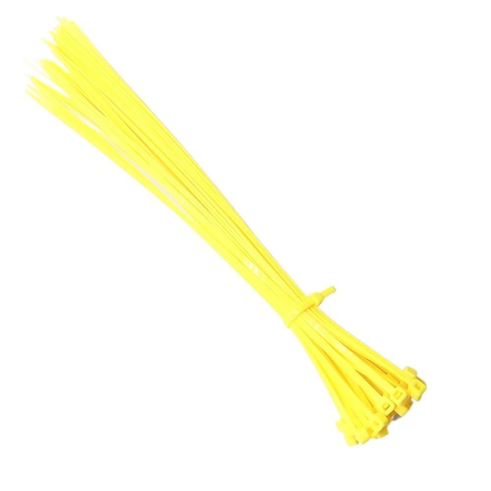 self-Locking Cable tie, Cable Zip Ties Loop-Wrap 5x400mm Multicolor Nylon 66 94V-2 Self-Locking 100pcs 18 Lbs UL(Yellow)