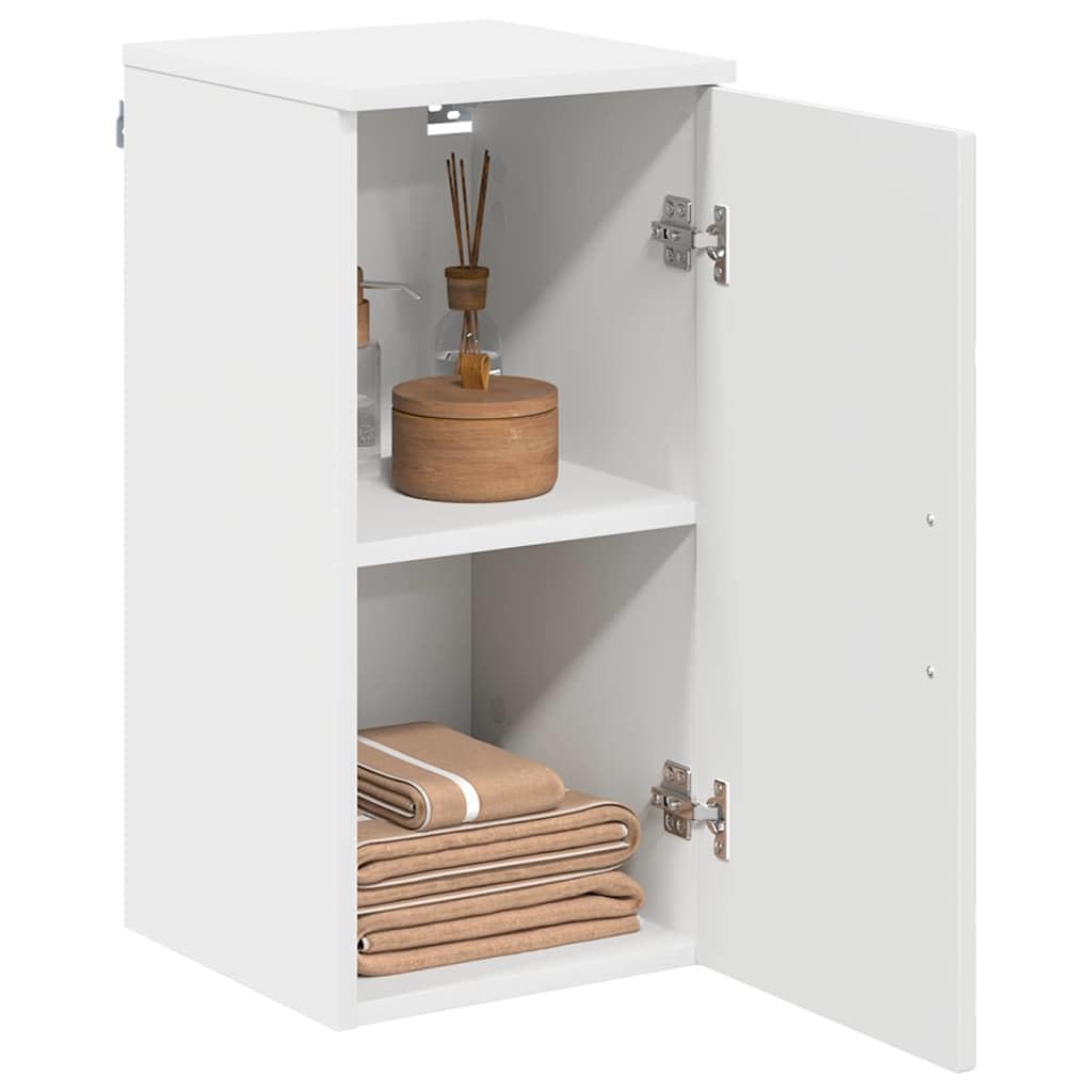 Mobile da bagno bianco moderno mobile mobile 30 x 31,5 x 61 cm, in legno e metallo, piccolo mobile da bagno con 2 ante e aste per piccoli bagni