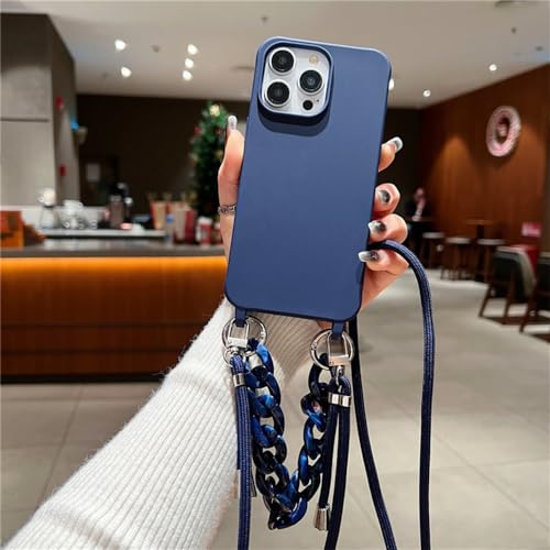 Protection silicone souple TPU avec sangle antichoc pour iPhone 14 Plus