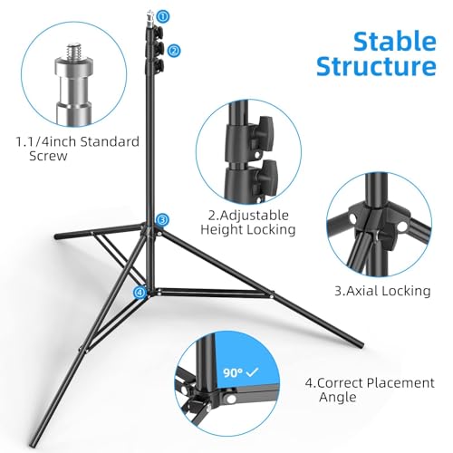 Image of EMART 8.5 x 5ft T-Shape Portable Backdrop Stand, Background Support Stand Kit Adjustable Photo Backdrop Stand with 4 Spring Clamps & Carry Bag for Party, Photography, Video, Studio