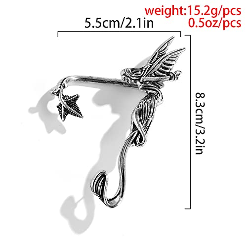 Minzaos Bethynas Gothic Retro Angel Ear Cuff With Piercing Vintage Wing Ear Wrap Punk Ear Cartilage Clip Unique Ear Climber For Women Girls (Angel 1) #TOP3