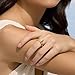 KissYan Band Ring for Women, 14K Gold Plate Dainty Pave Teardrop or Circle CZ Eternity Bridal Wedding Promise Engagement Statement Ring Fashion Gifts(Style1,Size6)