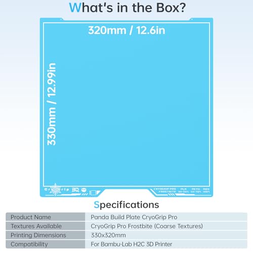 Image of BIQU Cryogrip Pro Frostbite Cold Build Plate Compatible with Bambu-Lab H2C 3D Printer 355x346MM Double-Sided Upgrade Room Temperature Print Removable Surface Platform