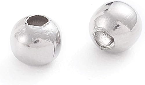 Miniatura 4 de Pandahall - 500 cuentas espaciadoras redondas lisas doradas de 0.118 pulgadas de acero inoxidable 304 sin costuras, cuentas pequeñas de metal para