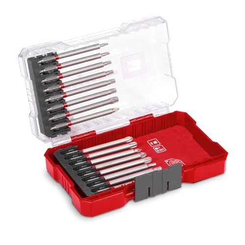 Original Einhell M-CASE 16-Juego de Puntas (Para Destornilladores Inalámbricos y Taladros Eléctricos con Puntas de 90 mm Hechas de Acero S2 Arenado y Vástago E 6.3 Incl. Caja de Almacenamiento)