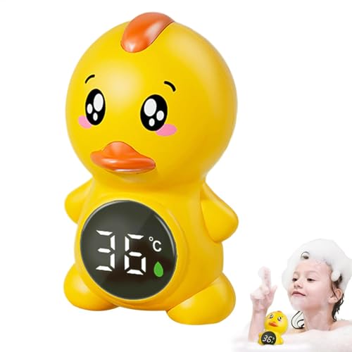 Medidor de temperatura de baño para bebés, Termógrafo de agua de bañera para bebés,Termógrafo flotante para bebés - Juguetes de baño de pato de dibujos animados, medidor de temperatura de bañera de