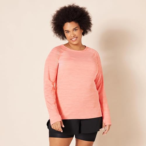 Image of Amazon Essentials Womens Brushed Tech Stretch Long-Sleeve Crewneck Shirt (Available in Plus Size)