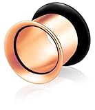 [From da Phactory] フロム ダ ファクトリー シングルフレアトンネルピアス サージカルステンレス ボディピアス1個(ローズゴールド 0G)