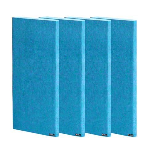 Image of Timber Acoustics | Sound Absorption Panels | Rockwool | Pine-wood | Room Acoustics & Soundproofing | 2' x 4' x 1 inch [SET OF 4] NRC > 0.90 (Blue)
