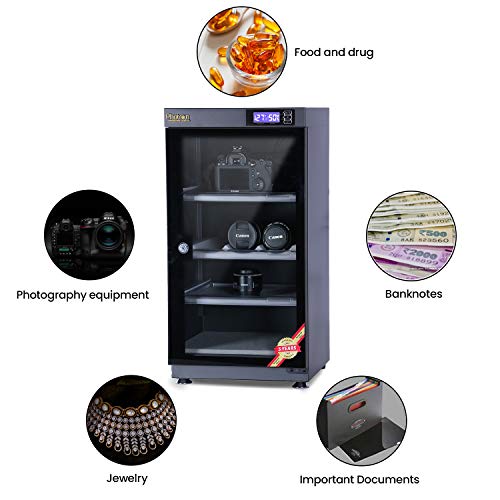 Photron Dehumidifying Dry Cabinet Dehumidifier PH-ED-60 | 5W 60L - Noiseless & Energy Saving - for Camera, Lens & Electronic Equipment Storage