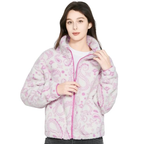 Women's Fleece Jackets Full Zip High Collar 290G Thickened Coats Long Sleeve Casual Outdoor Jacket