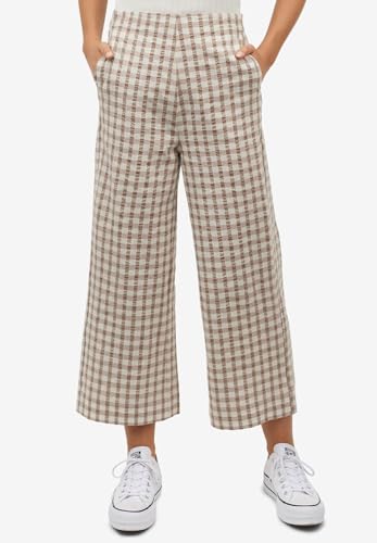 ellos Plus Size Gingham Crop Pants2