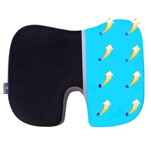 BEKVAMBekvam Orthopedic Coccyx Cushion Seat, Cooling Gel for Cooling Effect - Ventilation, Relieves Back Pain, Removable Cover, car seat cushions, sitting cushion for chair, coccyx cushion for tailbone pain