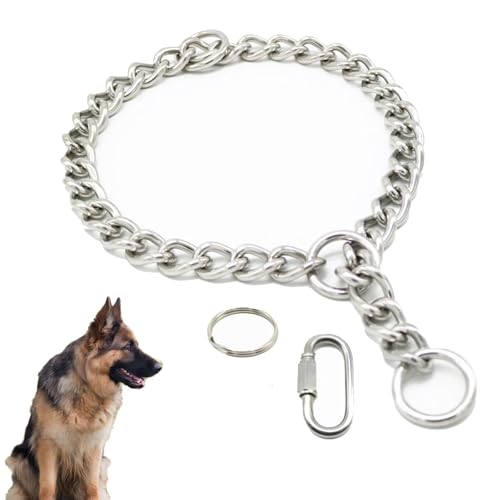 GVSS Collier de Dressage pour Chien 50 cm x 3 mm, Collier Étrangleur,Collier Contrôle Réglable en Acier pour Chien ou Chiot,pour Animaux Domestiques