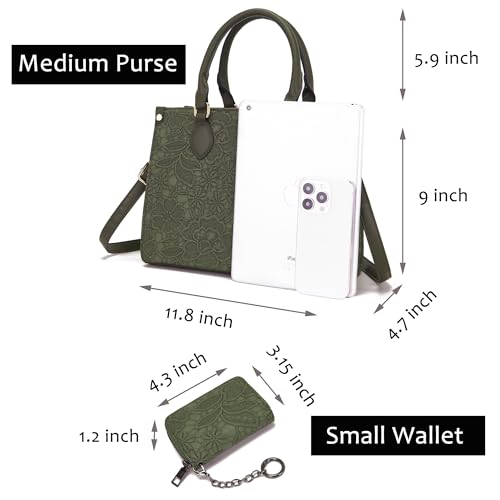 Qiyuer Medium Handbags For Women Vegan Leather Purses Set Satchel Tote Bags With Matching Wallet 2pcs3