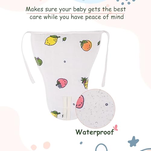 Image of Kuber Industries Pack of 6 Washable & Soft Padded Baby Cotton Nappies & Diapers | Reusable Cotton Langot for Baby 0 to 6 Month - Large | White