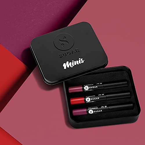 SUGAR Cosmetics Matte as Hell Lip Crayon Set (Pack of 3) with Sharpner | Lasts upto 8hrs | Water Resistent Lipstick for Women | Bold Shades - Image 5