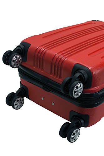 Image of Rockland London Hardside Spinner Wheel Luggage, Red, Carry-On 20-Inch