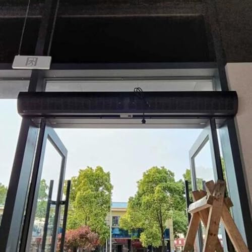 Cortina de aire con ajuste de 2 velocidades, montaje en pared, control remoto, fácil de instalar, ideal para uso comercial en interiores (150 cm)