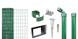 Alberts 633530 Fix-Clip Pro als Zaun-Komplettset, mit Einschlagbodenhülse | verschiedene Längen und Höhen - wahlweise in verschiedenen Farben | grün | Höhe 81 cm | Länge 25 m