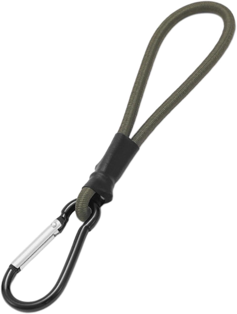 Bungeekoorden met karabijnhaak, bungeekoord met karabijnhaak, bungee-riemen met karabijnhaken, elastische touwgesp haak tentkoord, korte bungeekoorden voor kamperen, dekzeilen, tent (legergroen, 5