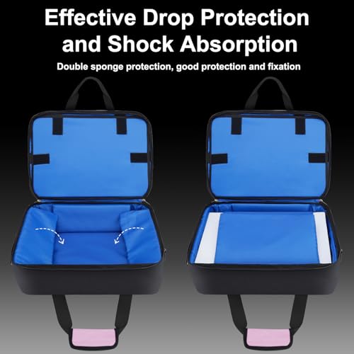 Image of Carrying Case Fit for PS5, Travel Thickened Protective Bag Compatible with Playstation 5 Console, Headset, PS5 Controller, Game Discs, and Gaming Accessories, Pink