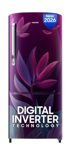 Samsung 183 L, 4 Star, Digital Inverter, Direct-Cool Single Door Refrigerator (RR20H27249R/NL, Paradise Bloom Purple, Single Touch Defrost, 2026 Model)