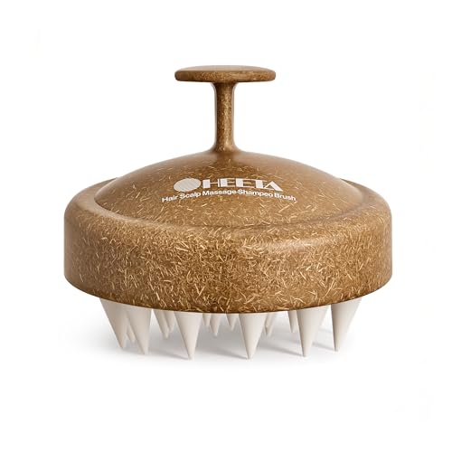 Image of HEETA Scalp Massager Hair Growth, Soft Silicone Scalp Scrubber Shampoo Brush for Exfoliation, Dandruff Removal & Head Massage Stress Relax, Wet & Dry Use for Thick, Thin Hair Care, Brown