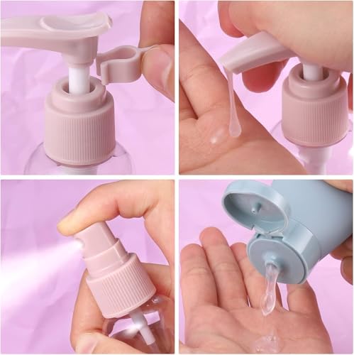 Image of TAGPR 11pcs Travel Bottles for Toiletries Travel Essentials for Women Toiletry Bottles for Travelling for Shampoo Cream Handwash Lotion Storage Bottle Accessories Women 60Ml Multicolour (Combo 2)